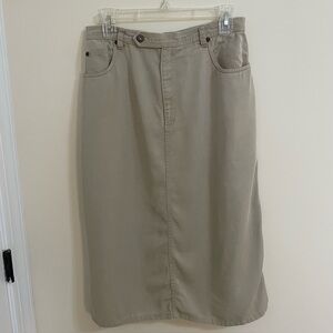 Liz Claiborne Tan Midi Skirt